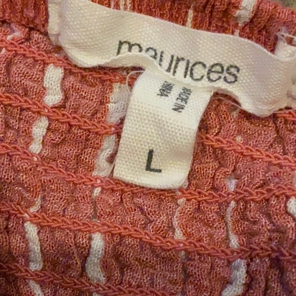 Coral and white striped crop top - Picture 3 of 3